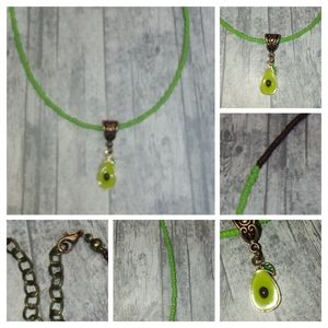 Avacado beaded choker